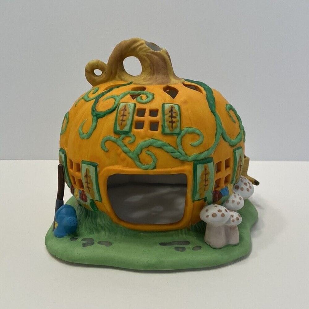 PartyLite Votive Candle Holder Tea Light Pumpkin Patch Elf House Halloween Decor - Picture 3 of 13